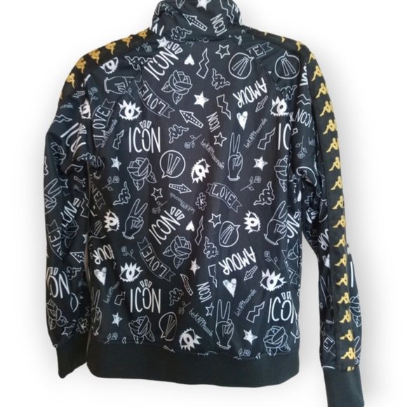 Kappa bekappationate graphetti light zip up jacket gold accent logos youth / xs - Picture 4 of 7